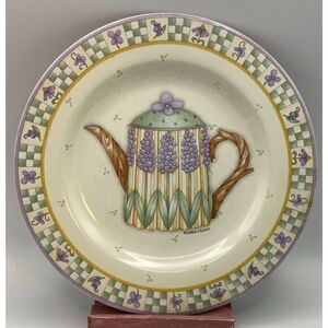 Debbie‎ Mumm Sakura Lavender Tea Garden Salad Plate Teapot Purple Flowers Oneida